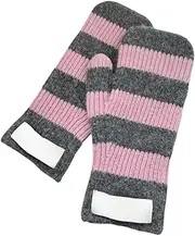 [JINZIJINYU] Knitted Touch Screen Gloves Women Winter Skiing And Cycling Gloves With Fingerless Stripes And Exposed Two Finger Wool Gloves