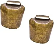 FONDOTIN 2 Pcs Cattle and Sheep Bells Doggie Ring Chime Dog Bell Fortune Pendant Bell Cow Bells Bulk Small Bells for Crafts Rustic Bells Bell Hanging Dog Collars Large Breeds Pet Coffee