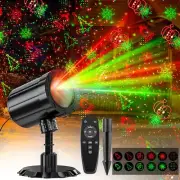 Christmas Light Projector Outdoor, Red & Green Waterproof Lights with Remote