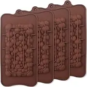 ionEgg Bubbles Break Apart Silicone Chocolate Bar Molds, Homemade Protein and Energy Bar Molds, 4 Packs