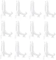 Cabilock 12pcs Clear Easel Plate Holders Transparent Display Stands for Photos Plates and Artworks Versatile and Reliable Home Organizer