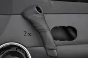 FITS RENAULT CLIO MK4 2006+ 2X black stitch DOOR HANDLE COVERS CUSTOM NEW