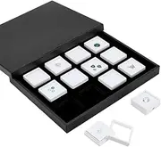PH PandaHall Gemstone Display Boxes Black Jewelry Box Trays with 12pcs White Square Boxes 2 inch Diamond Display Case Gem Box with Clear Window White Sponge Inserts for Gems Diamond Coin Ring