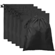 6pcs Drawstring Bag with Toggle 10 x 12 Inch Stuff Sack, Black