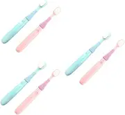 Baluue 3sets Toothbrush for Kids Children's Teeth Cleaning Brush Nano Silicone Bristles Stimulation 2pcs*3