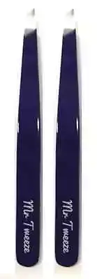 Mr Tweeze Stainless Steel Slant Tweezer, Purple (2 Pack) Compares to TweezerGuru