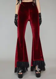 [Widow] Wine Divination Lace Bell Bottoms