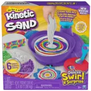 Kinetic Sand Deluxe Swirl N’ Surprise Playset 2.5lbs of Play Sand Red Blue Gr...
