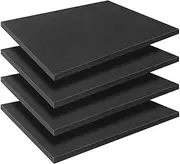 Black Polyurethane Foam Inserts for Cases, 4 Pcs 16 x 12 x 0.5 Inch, Cuttable Packing Padding for Tool Box, Camera, Crafts and Storage