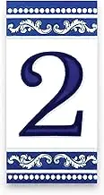 Kantu 2113013 Castilla Ceramic Tile Address Number, Blue