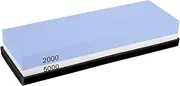 Knife Sharpening Stone 2 Side Grit 2000/5000 Whetstone Kitchen-Knife Sharpener Waterstone with Anti-Slip Rubber Base