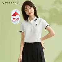 在飛比找蝦皮購物優惠-Giordano WOMEN 熊貓刺繡彈力短袖 polo 衫
