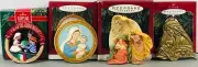 Set of 4 Hallmark Keepsake Ornaments - 1991 - 1995 - 1996 - 1998 - Handcrafted