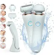 Lady Shaver, Silk Glide Razor, Electric Epilator Painless Hair Remover for Women, Bikini Trimmer for Home & Travel, 3 in 1 Electric Razor for Sensitive Skin, Wet & Dry Use, Rechargeable