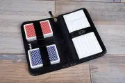 Leather Bridge Games Case , Playing Card Games Case, Travel Games, Made in UK