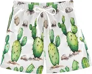 [RPLIFE] Boys Trunks, Toddler Swimwear Boys 2t, Watercolor Green Cactus White