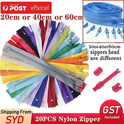 20PCS Nylon Zippers Sewing Tool Edge Puller Zip Tailor Zipper Mixed Color DIY A