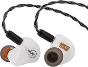 ZiiGaat x Fresh Reviews Arete in Ear Monitor, 1DD+4BA Hybrid Earphone IEM, Wired Gaming Earbuds, Studio Monitor Tunning, with Detachable IEM Cable for Musician Audiophile (White)