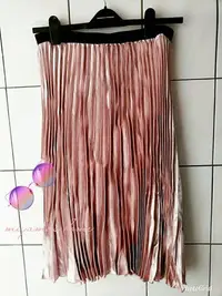 在飛比找Yahoo奇摩拍賣-7-11運費0元優惠優惠-Zalora粉紅金屬光澤百褶裙XL SIZE(SK0190)