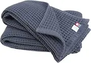 Imabari-Towel SB-459 Imabari Waffle Towel, Gray, Bath Towel, Pack of 2
