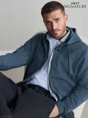 Blue Signature Soft Touch Modal Zip Through Hoodie (E97763) | $91