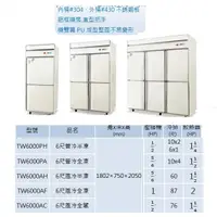 在飛比找蝦皮購物優惠-6尺 不鏽鋼冰箱 冰箱 營業用 六門不銹鋼 冷凍 冷藏 半凍