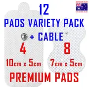 Omron compatible ELECTRODE TENS PADS CABLE + 12 PADS PREMIUM VARIETY PACK ⭐⭐⭐⭐⭐