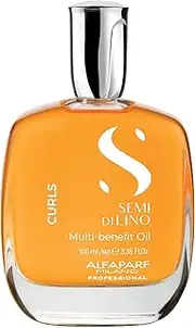 Alfaparf Milano Semi di Lino Curls Multi-Benefit Oil - Hair Oil for Wavy and Curly Hair - Hydrates, Strengthens, and Brightens - 3.3 oz