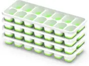 Ice Cube Tray with Lid, 4 Packs 56 Cubes Durable Stackable Ice Cube Trays for ..