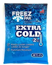 FREEZ PAK Extra Cold - 2C Ice Bag Reusable Ice Block Substitute, Blue