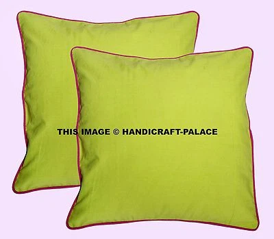 Indian Plain Dyed Cushion Cover Covers Cotton Pillow Case Sofa Decor 2 PCs