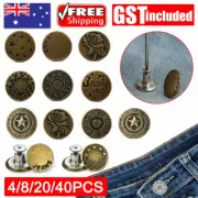 Up To 40PCS Jeans Jacket Denim Buttons Press Repair Tack Replacement No Sewing