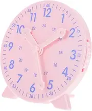 Kisangel Teaching Clock Model for Engaging Educational Tool for Management Skills Classroom and Homeschool Use Fun Pink Design with Coordinated Hands
