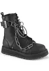 Demonia VALOR-204 1 1/2" Platform Lace-Up Front Ankle Boot, Side Zip