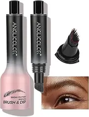 [Anglicolor] Upgrade Eyebrow Gel Pen Long Lasting,Waterproof Eyebrow Pen,Eyebrow Pen Natural Look,Multi-Use,Angled Square Brush,Quick Drying,Antifouling,Anti-Wrinkle,High Color Rendering,Compact Carry (#04Chocolate)