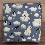 Fitted Cot Sheet Penguin, Polar Bear Handmade Cotton Flannelette.