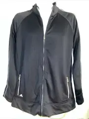 Adidas Golf Climalite Full Zip Stripe Track Athletic Jacket NAVY/White XL Womens