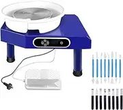 9.8Inch Electric Pottery Wheel Machine 350W Adjustable Speed Pottery Wheel, Foot Pedal Control Ceramic Pottery Forming Wheel, Ceramic Crafts DIY Clay Tool with Detachable Basin, AU Plug