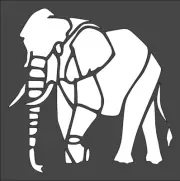 1- 5.5x5.5 inch Stencil, (VC-67) Elephant Safari (6mil)