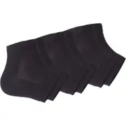 Vented Moisturizing Gel Heel Socks, 3 Pairs Toeless Spa Sock for Foot Care Treatment, Cracked Heels, Dry Feet, Foot Calluses (Black)
