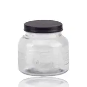 bulk 24 Glass Jar w Black Metal Lid 650ml Canister 11x11cm