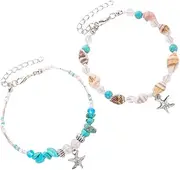 VALICLUD Fashionable Women's Shell Anklet Bracelet Beads Charm Jewelry Bracelet