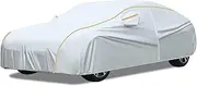 Dustproof Car Cover Compatible with Chevrolet Malibu | Outdoor car Cover, Waterproof, Sun-Proof, rain-Proof and Snow-Proof Four-Season Covers with Door Zipper(Silver)