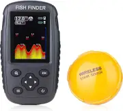Portable Rechargeable Fish Finder Wireless Sonar Sensor Depth Locator Fish Size