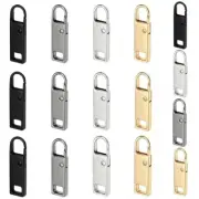 Zipper Pull Replacement (Upgraded), A 16PCS Black, Gold, Silver, Bright black