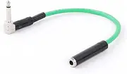 ROBAUN 1PC 90 Degree 1/4inch TS Male to Straight 6.5 Stereo Female Audio Cable 90 Degree Bend 6.35 Audio Extension Cable Cord(Green,0.5m)