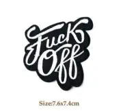 F##K OFF IRON ON SEW ON EMBROIDERED PATCH BIKER VEST RUDE FUNNY