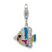 Sterling Silver Multi-Colored Enameled Fish Charm