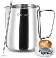 12OZ Milk Frothing Pitcher, 304 Stainless Steel Steaming Cup with Internal Scale