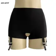 Allacki Crotchless Panty Girdle with 6 Straps Garter Belt Nightwear(S~3XL)